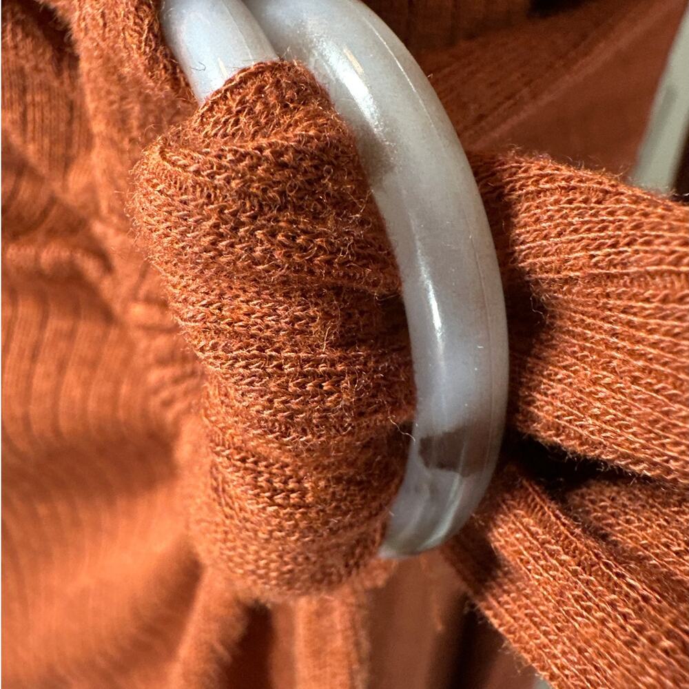 Soft Surroundings Damaria Wrap Midi Dress Rust Size L Comfy Minimalist Stretch - Picture 11 of 13